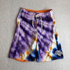 Element Tie Dye Board Shorts Mens 28 Purple Blue Orange Swim Trunks Y2K Skate